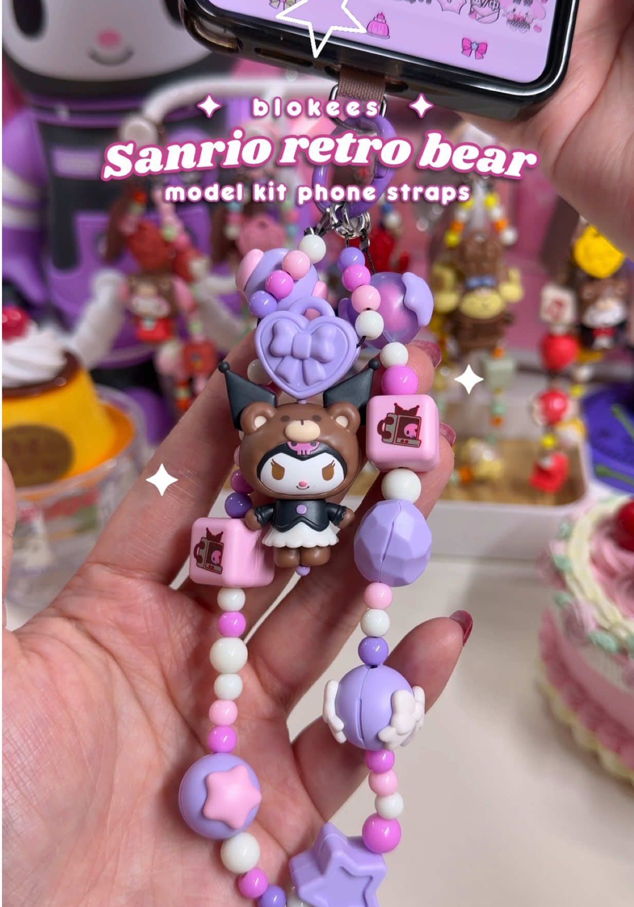 ⭐️ had fun building these SANRIO retro bear phone charms 🧸💗 frm @blokees.official !! which one is your faveee? it's my first time seeing a model kit like this where you assemble your own phone strap~ each piece snaps together like a mini puzzle and the Sanrio bear design is sooo adorbs 😍 perfectt smol charm for bags, phones, or even ita bags! 👜 [ GFTED ] #sanrio #kuromi #blokees #modelkit #galaxys26ultra