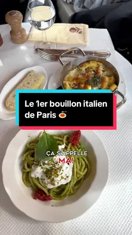 LE PREMIER BOUILLON ITALIEN DE PARIS ?? 🇮🇹🍝 Tu connais les bouillons parisiens pour leurs prix mini ? Imagine la même chose mais avec de la vraie cuisine italienne… C’est le concept de  @Ma! Le Bouillon Chic Italien et c’est génial 🤩🍝 En plus, le lieu est immense, avec une jolie déco et une ambiance de trattoria hyper conviviale.  Clairement l’adresse parfaite pour te régaler avec tous tes potes sans te ruiner ! 📍 Ma! 1 boulevard des Italiens, 75002  💶 Env 20€-25€/pers menu complet  💶 Entrées 4,20 à 6,90€ 💶 Plats 10,50 à 15,90€ 💶 Desserts 3,90 à 7€ 📆 Ouvert tous les jours ℹ️ Réservation possible 📍 26-28 Bd des Italiens, 75009  #parisfood #restaurantparis #bonsplansparis  #bouillonparis #paris9 