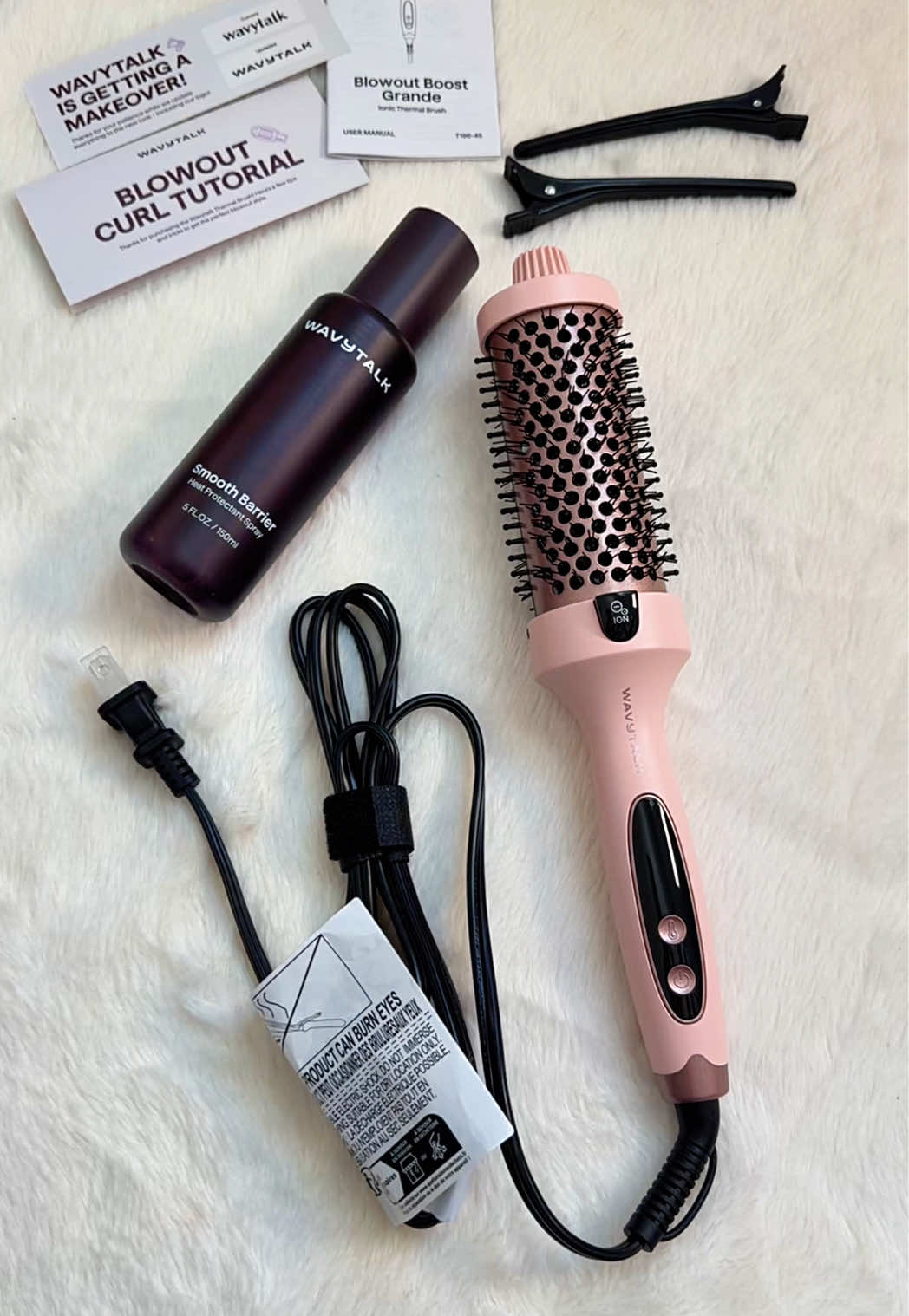 Wavytalk Blowout Boost lonic Thermal Brush & Smooth Barrier Heat Protectant Spray Set 😍 #wavytalk #thermalbrush #wavytalkthermalbrush #hairtools #blowout 
