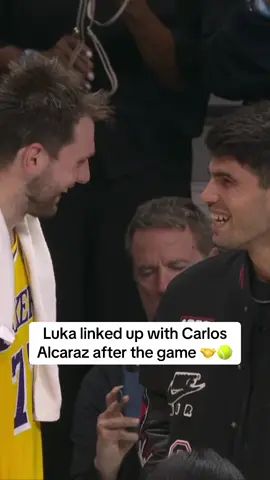 The world tennis number one showed Luka some love postgame 🎾🔥#NBA #tennis #lakers #alcaraz #luka 