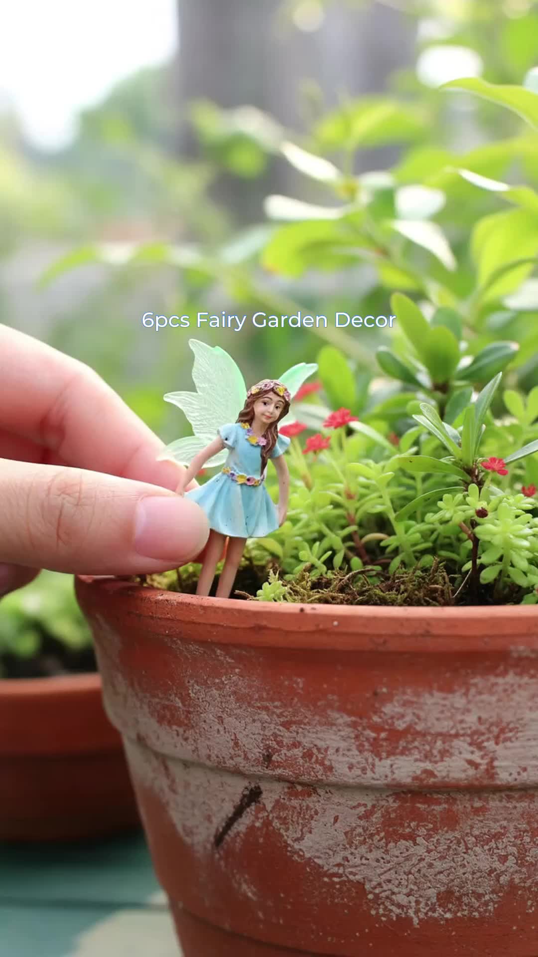 6pcs Fairy Garden Decor, Fluorescent Wing Flower Fairies Model Accessories, Outdoor Fairy Plant Stakes, Wedding Valentine's Day Decoration #garden #decoration #good #gift