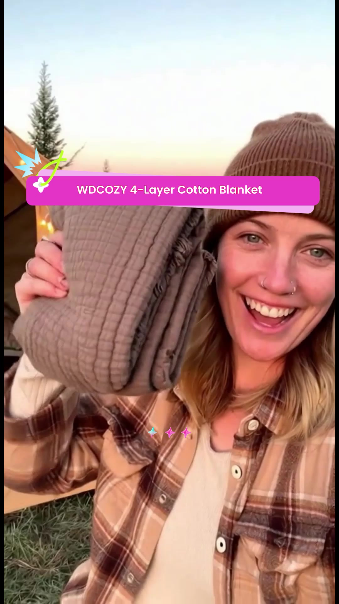 WDCOZY Muslin Blanket 100% Cotton Throw Blanket, 4-Layer Lightweight Breathable Blanket, Soft Gauze Blanket, Stylish Blanket, Decor Gifts #WDCOZY #Blanket #fyp