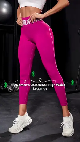 Women's Colorblock Letter Tape High Waist Sports Leggings, High Stretch Seamless Yoga Leggings, Ladies Sportswear for Indoor Outdoor Wear #highwaisttummycontrolpantiesforwomen #highwaistedlegging #womenjoggers #highwaistlegging #cottonleggings #sportpantswomen #vitalityleggings #highwaistpantsforwomen #leopardleggings #compressionleggins