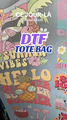 Du DTF sur un tote bag, cest simple et rapide !  Les liens sont en bio pour bénéficier d’une promo sur votre commande de planche ✨ #dtf #tutorial #sublimation #DIY #cejour-la 