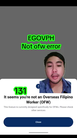 not ofw error sa loob ng egovph app