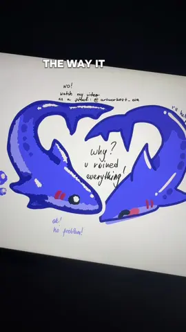 OMG she shaved my cute shark😞 #artworkout #multiplayer #multiplayer #drawingchallenge #applepencil 