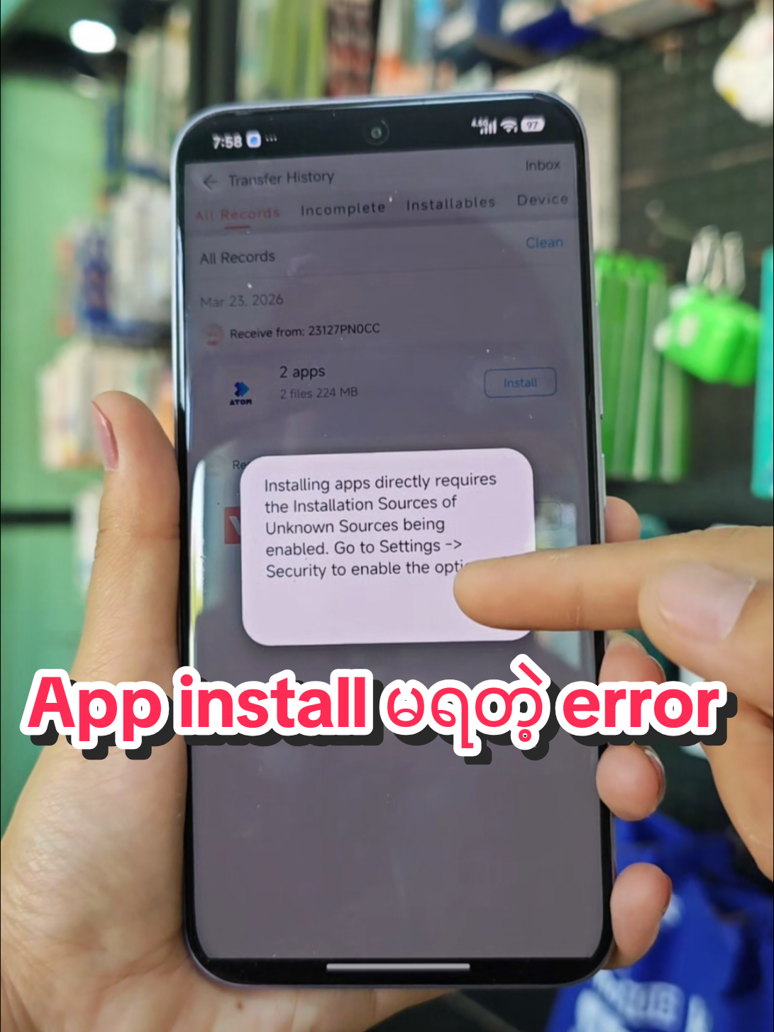 “Installer Error” ကြောင့် app install မရဘူးလား? ❌ ဒီနည်းလေးနဲ့ ၁ မိနစ်အတွင်း ဖြေရှင်းနိုင်ပါတယ် 👇🔥 #PhoneErrorFix  #AppInstallError  #AndroidTipsMyanmar  #H2OMobile  #MobileService 