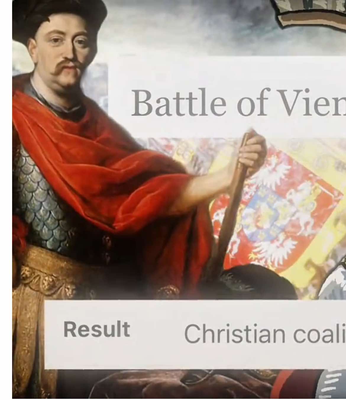 The Battle of Vienna took place at Kahlenberg Mountain near Vienna on 12 September 1683 after the city had been besieged by the Ottoman Empire for two months. The battle was fought by the Holy Roman Empire, led by the Habsburg monarchy, and the Polish–Lithuanian Commonwealth, both under the command of Polish King John III Sobieski, against the Ottomans and their vassal and tributary states. #turkey #austria #poland #History #fyp 