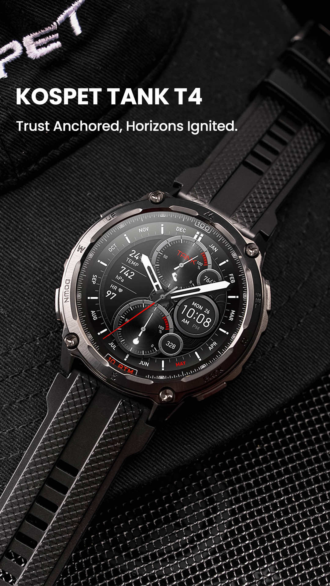 ✋ Swipe and meet TANK T4 — Power. Style. Ready for every adventure ahead. 🌲⛰️ #KOSPET #TANKT4 #OutdoorSmartwatch #RuggedWatch #Smartwatch  