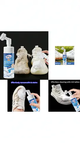150ML Foam Cleaner for Sneakers, Built-In Brush Head, Quick Stain Removal, No Water Needed, Ideal for Sports & Mesh Shoe Care #foottreatment #washingmachinecleaner #washingmachinecleaningeffervescenttablets #moppingmusthaves #footcareessentials #sneakerreview #sneakerrestoration #5in1cleaningbrush #bestcleaningproducts #footsanitizerspray