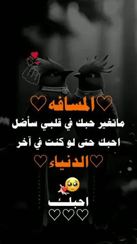 المسافه لا تغير حبك في قلبي سأضل احبك حتى لو كنت في آخر الدنياء 🥹🫀🫂#عبارات_حب🥺❤🥹 #عبارات_جميلة_وقويه😉🖤 #اكسبلوررررر #تصميماتي✍ 