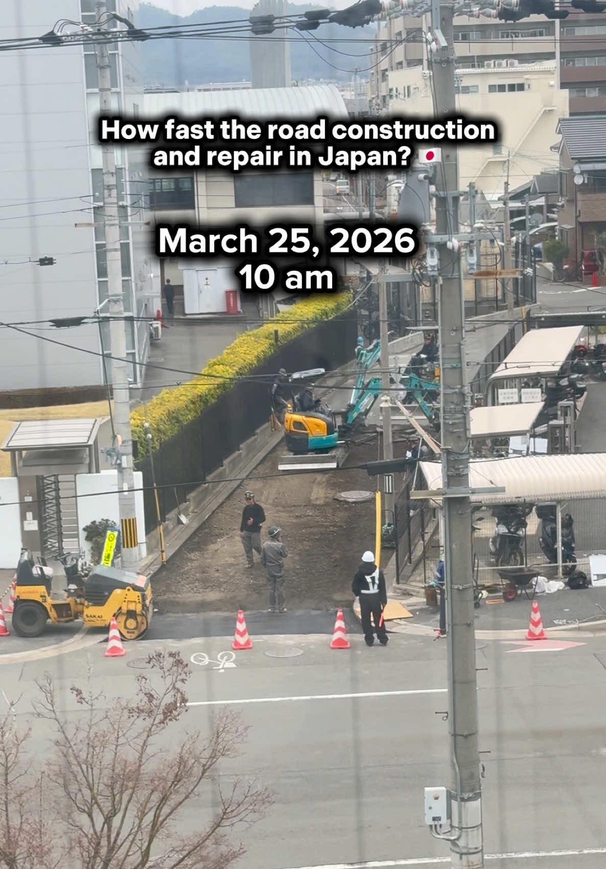 That’s why I love Japan mga sis 🇯🇵♥️ Very fast, efficient and high quality. Umulan pa kahapon yan. #japan #roadconstruction #amazongjapan #kyoto #japanlife 