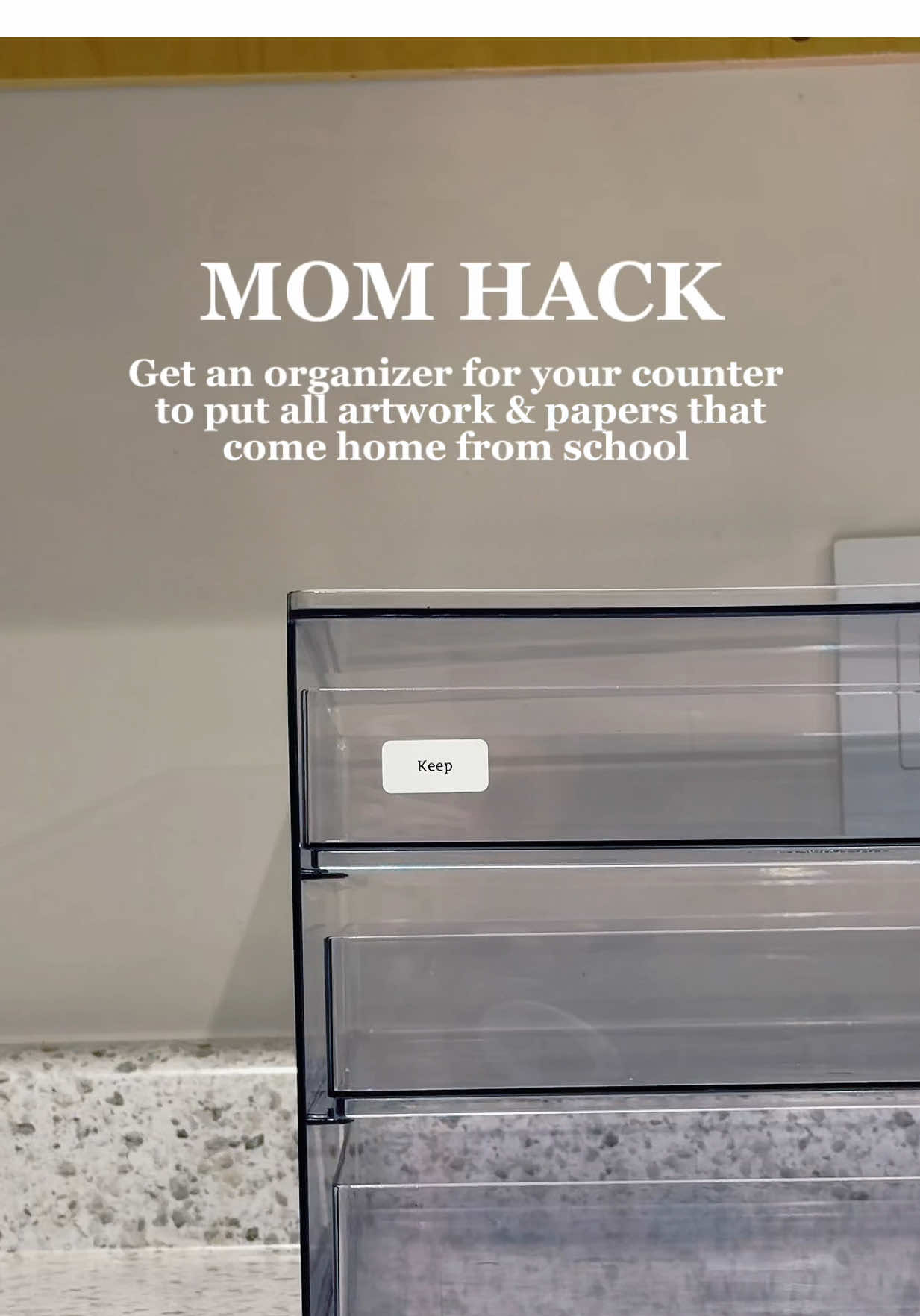 If you have a kid in school you NEED this system. I was drowning in artwork, permission slips, and random school papers… so I made a simple drawer system. KEEP → artwork & memories ACTION → things mom needs to sign or send back SCHOOL → all the random papers No more digging through backpacks every morning. Simple systems = calmer homes 🤎 Save this for when school paper chaos starts. #momlife #mombrain #momlifehacks #momorganization #momtok       