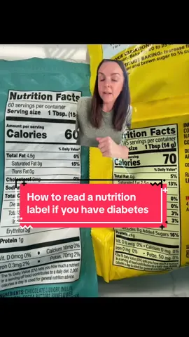 Every packaged food includes a Nutrition Facts label, but not everyone knows how to use it. For those of us managing diabetes (of all types), that box of information is a roadmap to understanding how a food might affect your blood sugar. Carbohydrates, sugars, and fiber all influence how quickly glucose enters your bloodstream. And so does protein and fat!  Two foods (like the ones I showed in this video) may have the exact same amount of total carbohydrates, but a food high in refined carbohydrates and added sugar is likely to spike blood sugars quickly, while one higher in fiber and protein may produce a slower rising, steadier blood sugar response… even when they have the same amount of total carbs. Instead of focusing on just one nutrient on the label, it’s important to view the entire label as a snapshot of how a food will act in your body. Once you understand what the numbers really mean, you’ll be able to compare foods easily and spot better options. #diabetes #bloodsugar #type1 #type2 #foodlabels 