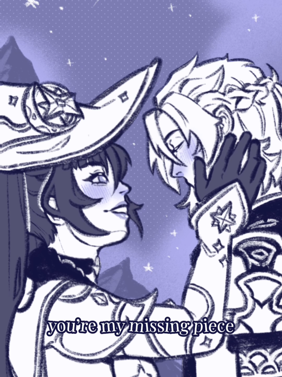 missing piece - albemona/almona style 🌙🧪 #GenshinImpact #albedo #mona #arttok (re-upload to see if posting at this time would get more engagement, if you've seen this before, NO YOU HAVEN'T)
