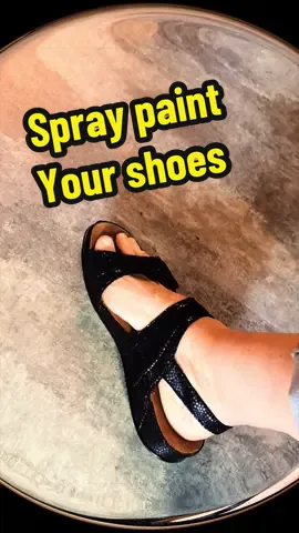 Spray painting ugly sandals. Just tape off what doesn’t need paint and spray in thin layers. These took 4 sprays. It took two days sitting outside and the chemical smell was gone then I sprayed the sandals with waterproofing and we’re good to go. #diyshoes #shoes #upcycling #nowaste #spraypaint 