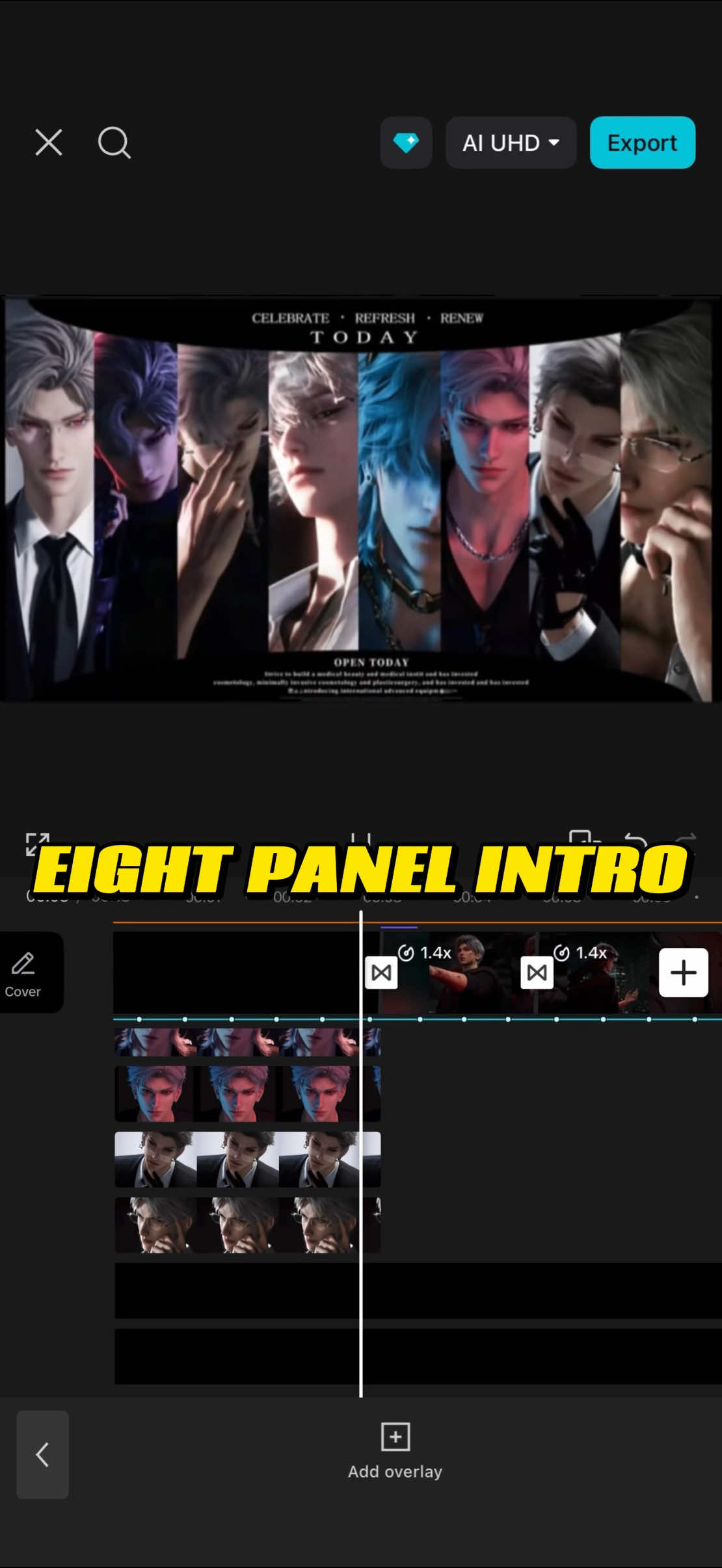 Episode 21: Eight Panel Intro Effect  This Character entrance is SO cool!#CapCut #capcutpioneer #loveanddeepspace #tiktoktips #capcuttutorial 