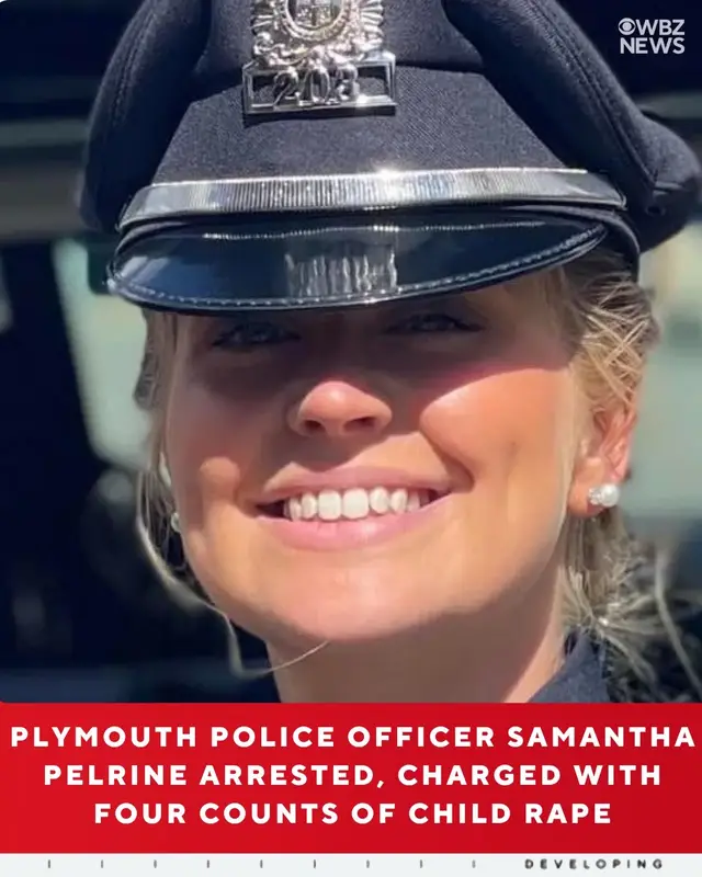 Plymouth police officer Samantha Pelrine was arrested by Massachusetts State Police Thursday morning and charged with four counts of child rape. Pelrine, 31, and her husband 37-year-old Daniel Forand, were both taken into custody at their home in Plymouth 