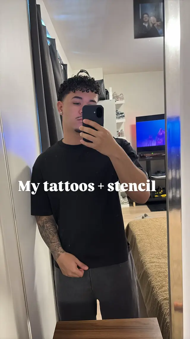 Stencils are made with Gemini.  Clothes from:@pkstockx #tattoos #inspo #fashion 