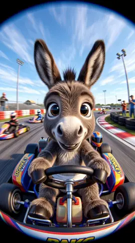 El Burrito conduce su kart a toda velocidad en una pista llena de curvas. Gira, acelera y se divierte sintiendo la velocidad. Es una carrera emocionante llena de adrenalina y diversión. #ElBurrito #Karting #Velocidad #Cartoon #NiñosFelices 