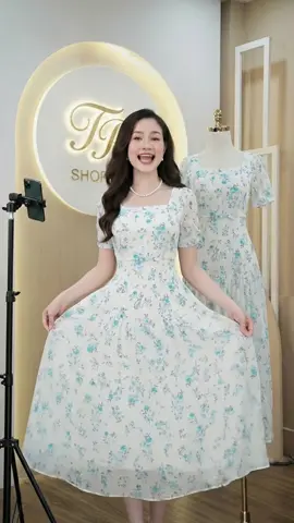 Một chiếc váy vừa nhẹ nhàng vừa thanh lịch, mix đơn giản là có outfit xinh cả ngày! #vaydep #damnu #thoitrangdep #phongcachnu #macxinh 