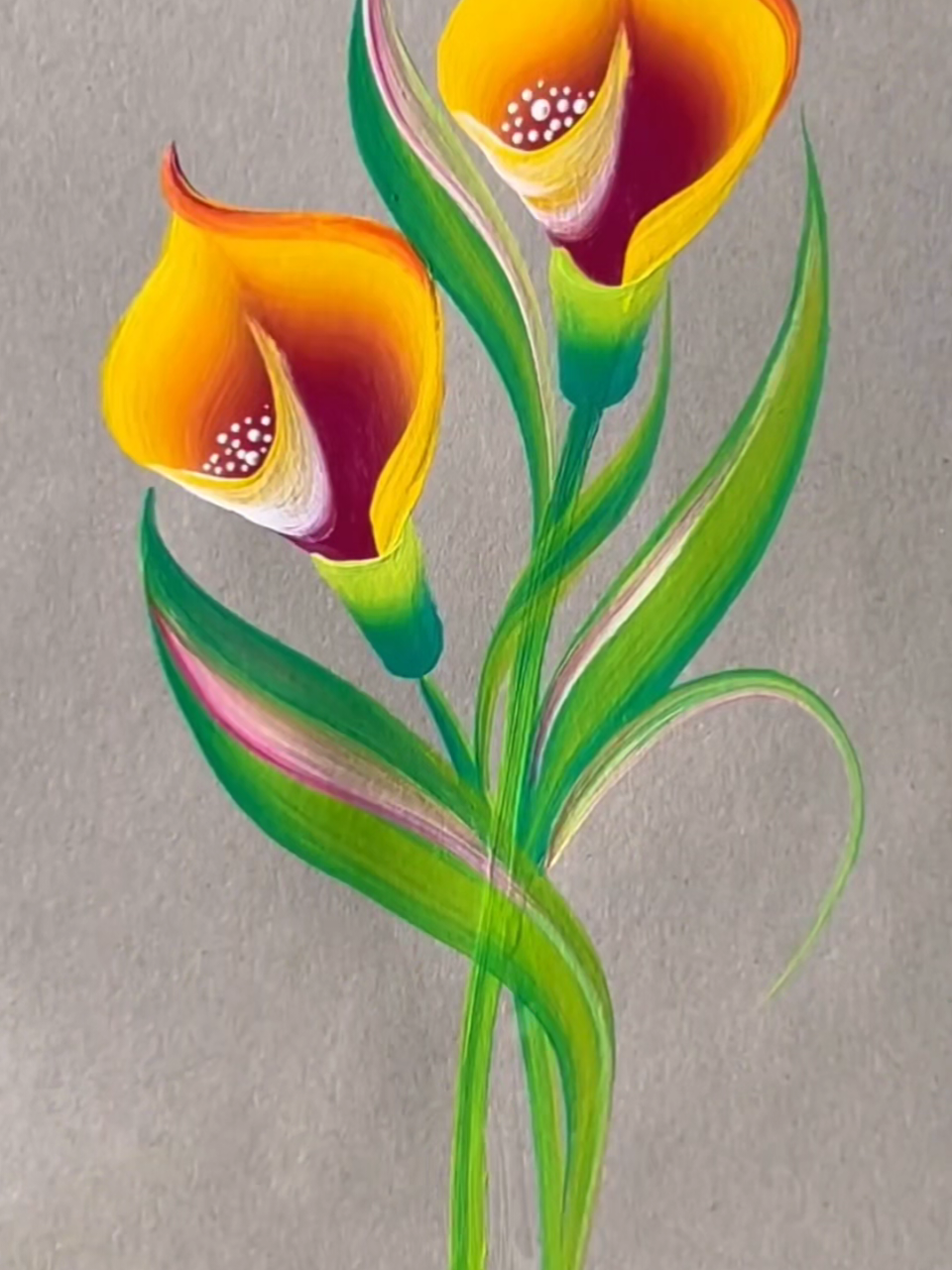 Learn one stroke 3D flower painting. #art #onestroke #drawing #painting #3d 