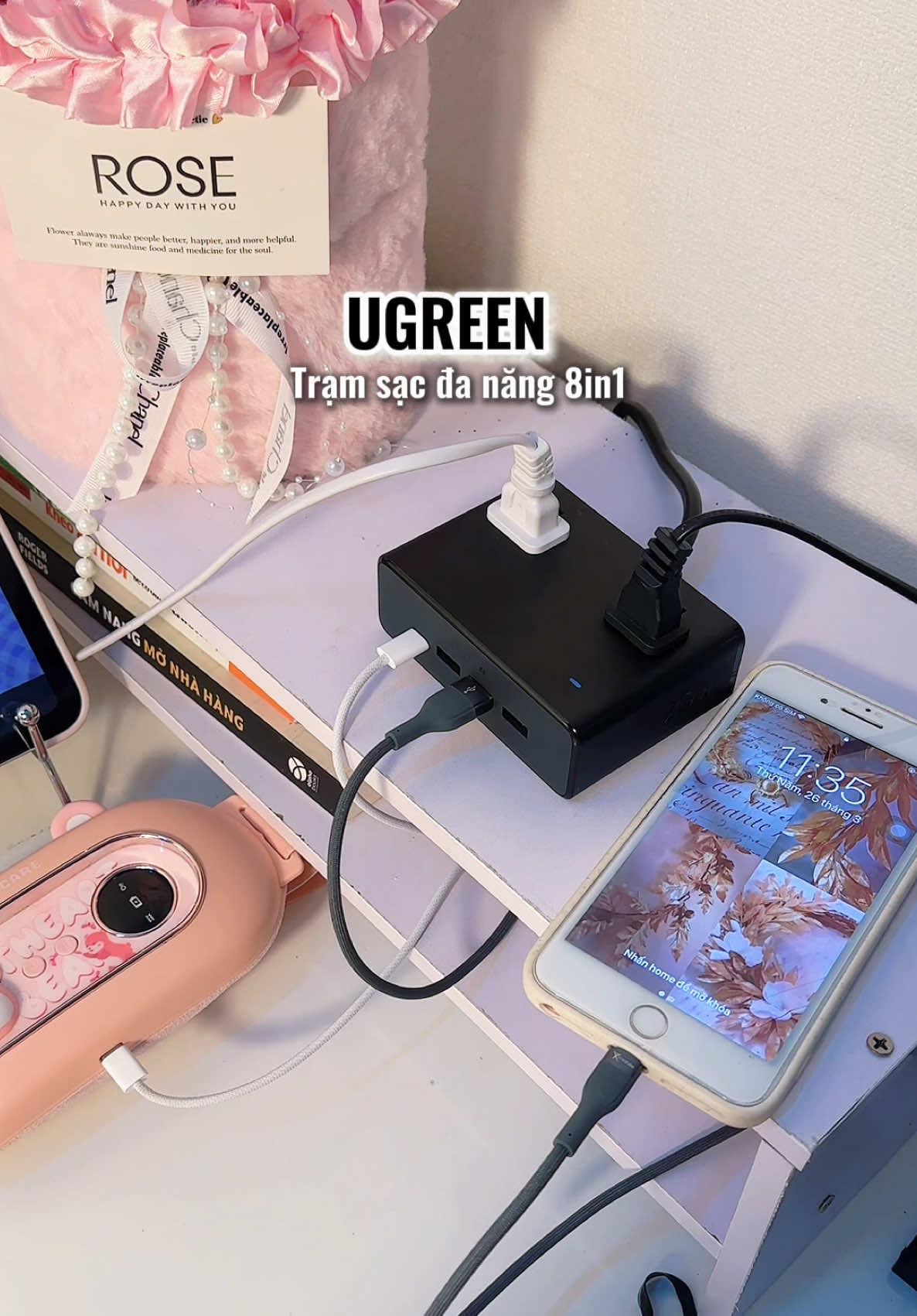 Trạm sạc thông minh Ugreen, 8in1 thiết kế nhỏ gọn, tiện, decor đẹp #ocamdien #tramsac #ugreen #tramsacmini 