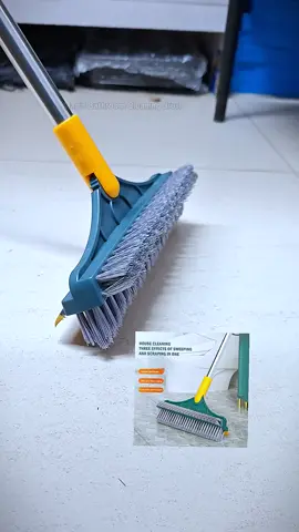 3-in-1 Bathroom Floor Scrubbing Thorough Cleaning Brush  ▫️Long Handle  ▫️180° Rotatable ▫️V-Shaped for Corners with Stiff Bristles and a scrapper ▪️ Good quality #bathroombrush #bathroomcleaning #cleaningbrush #bathroomessentials #cleaninghack 