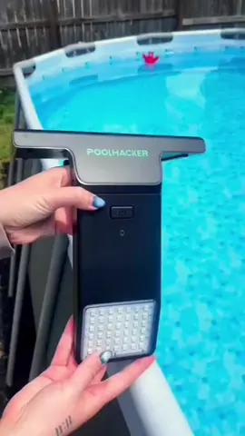 Night swim, solar shine. 🌙 Waterproof solar pool light with wide-angle illumination & easy mount. #nightswim #solarpoollight #outdoorlighting#tiktokmademebuyit#fyp