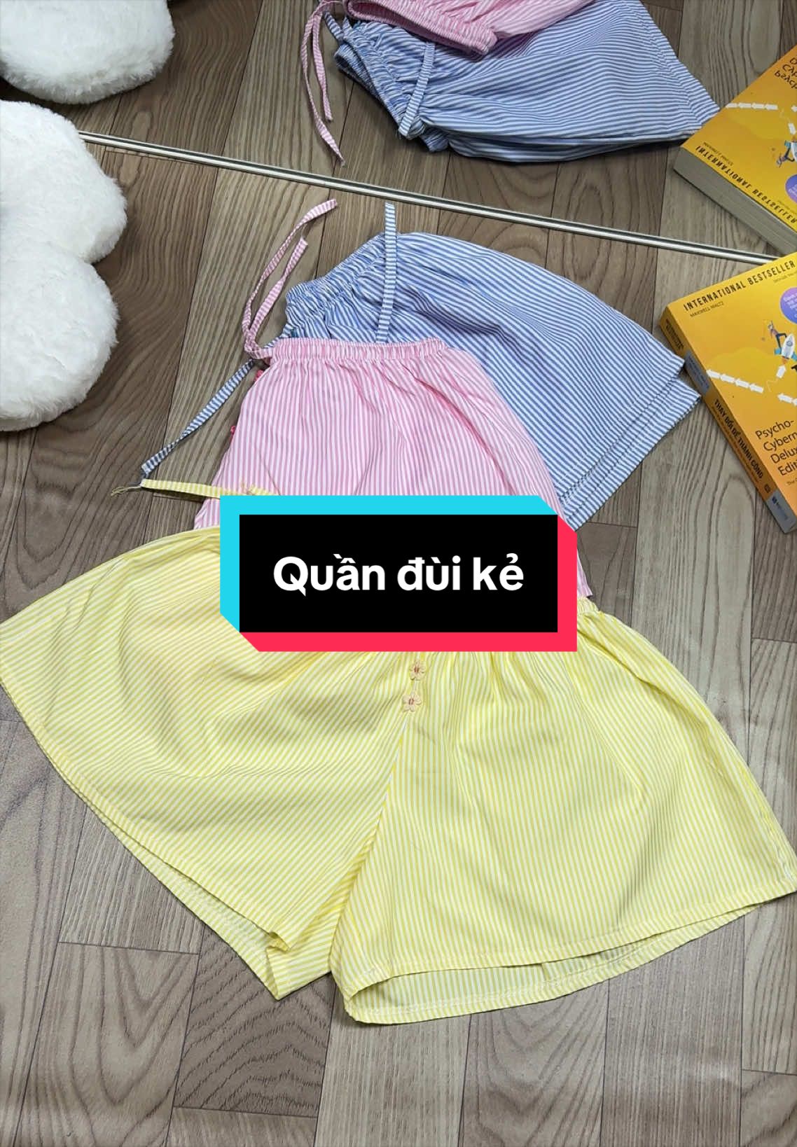 Quần đùi kẻ chất kate mặc nhà hay đi biển siêu xinh #xuhuong #quanduinu #summervibes #quanduike #quanduikate