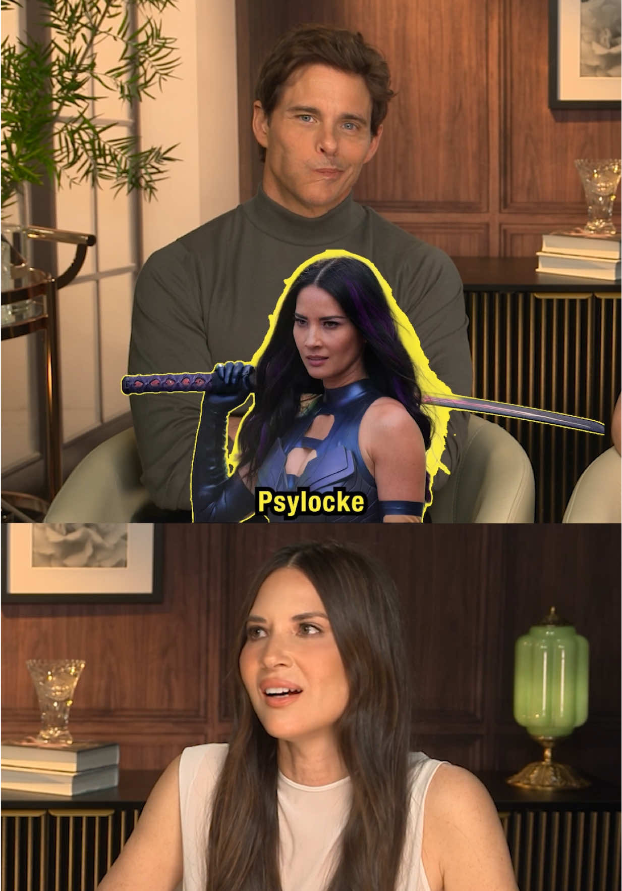 #OliviaMunn & #JamesMarsden fight over which of their #XMen characters would win a fight! #YourFriendsAndNeighbors 