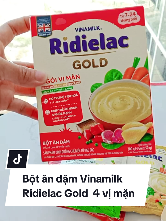 Bột ăn dặm Vinamilk Ridielac Gold 4 vị mặn.  #botandamridielac #mongdclenxuhuongtiktok #mebimbanhangttlk #ttlk 
