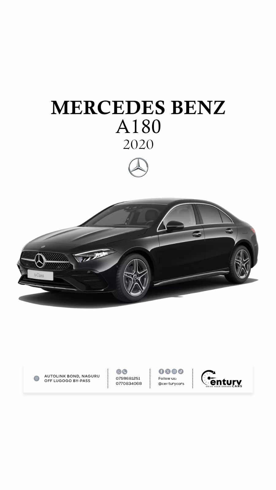 💰UGX 135million — 2020 MERCEDES BENZ A180 | PETROL. ☎️ 0758681251 / 0770834068 #centurycars #driveyourdreams #mercedesbenz #a180 #cardealership 