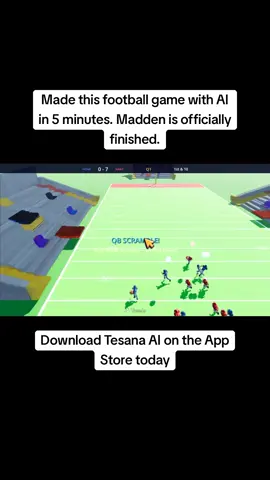 Madden killer. AI-generated. 5 minutes.  Download Tesana on the App Store 🏈 #Tesana #AIGameDev #Football #Madden #Gaming