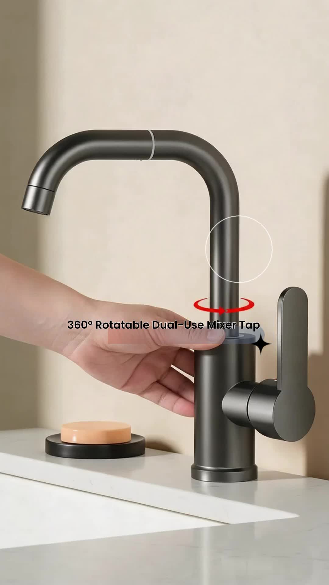 Elegant Cold Hot Mixer Tap 360° Rotatable Bathroom Dual-Use Faucet Suitable for Countertop Washbasins and Kitchen Sinks #bathroomupgrade #drinkdispenser #dualcomboshowerhead #bathtubdrainstopper #luxurybath #bathwaterfilter #magneticshowerhead #goldbathroomfixtures #electricshower #faucetupgrade