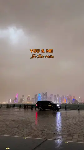 You & Me  📍Doha Port . . . . #rain #dohaport #cruiser #sea #thunder 