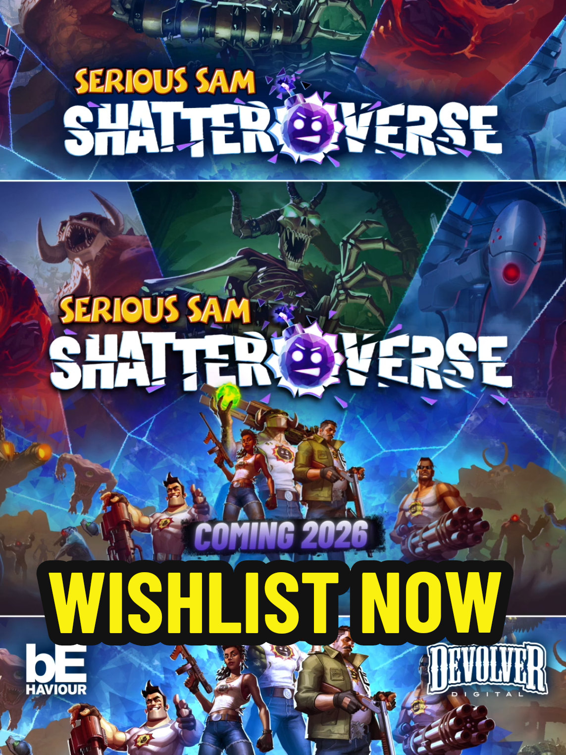 Gather the Sam's and get ready to take back the Shatterverse 💥 - - - #serioussam #coop #multiplayer #devolver #indiegames 