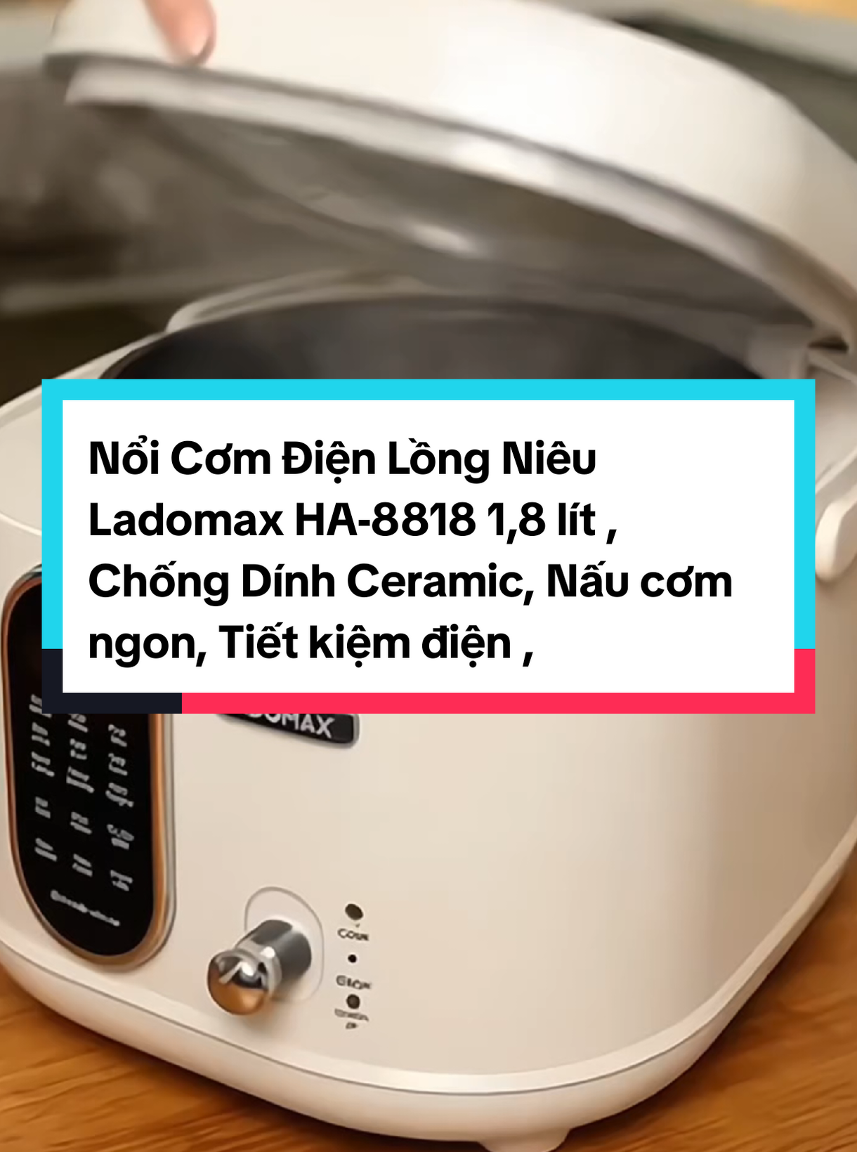Nổi Cơm Điện Lồng Niêu Ladomax HA-8818 1,8 lít , Chống Dính Ceramic, Nấu cơm ngon, Tiết kiệm điện , Bảo Hành 12 tháng#trumnoithat_gd 
