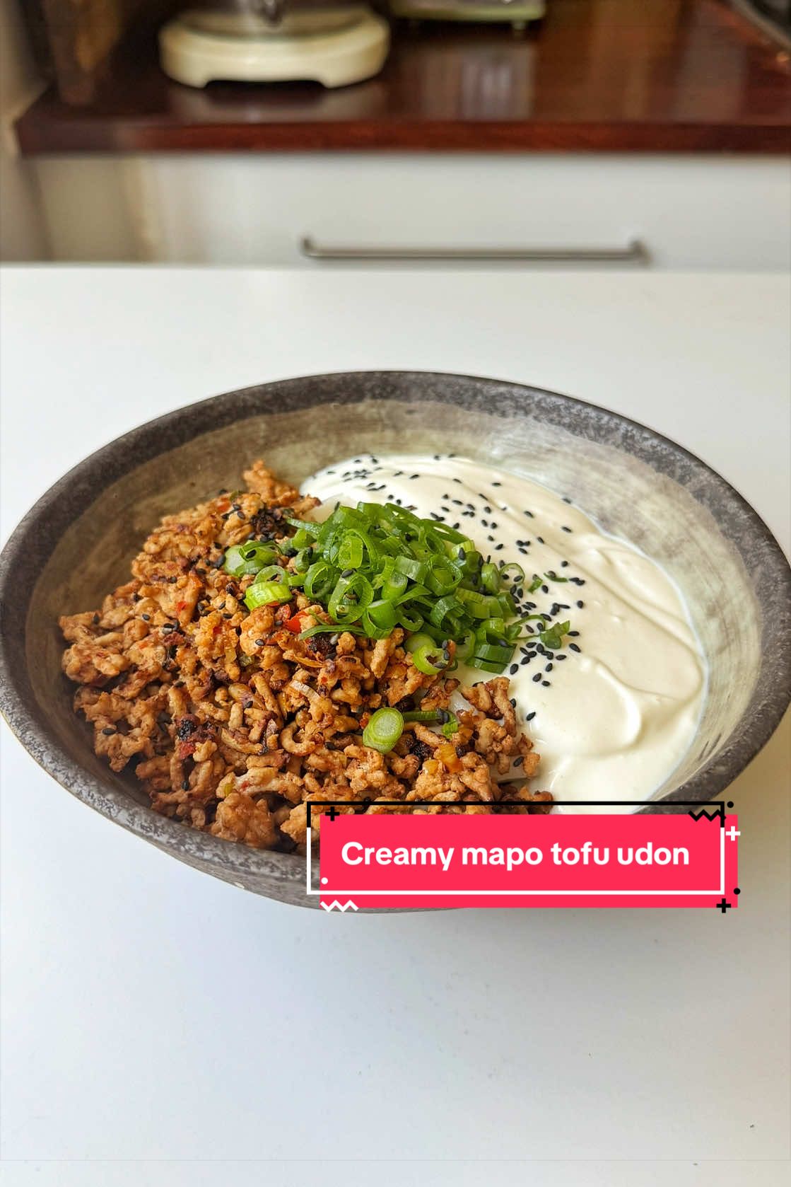 CREAMY MAPO TOFU UDON 🍜  Genius recipe created by @Audrey Lin !!! If you’re craving noodles but you’re short on time, you’ve got to try this recipe! I’ve included both an easy version (with accessible ingredients) and an authentic sichuan version so anyone can make this at home! It’s my new obsession, I hope you love it!!  Full recipe is on my website (link in bio) or search “mapo tofu udon myriad recipes” 🫶🏽 #mapotofuudon #viralcreamytofuudon #udonrecipes #viralrecipes 