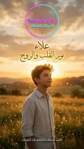 علاء 💖 اسم فيه نور ما بينطفي ✨ حضور بيكبر بكل مكان 🌟 خلي اسمك يكون أغنيتك الخاصة 🎵 #علاء #أغنيتك_باسمك #نور #أسماء #موسيقى 