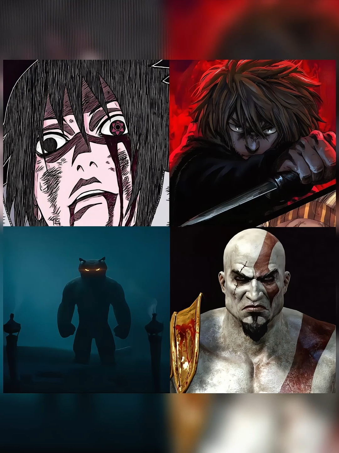 The deep hatred in his gaze no longer exists. #sasuke_uchiha #kratos #vilandsaga