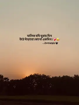 মালিক যদি ঘুরায় দিন  উঠে দাঁড়াবো কোনো একদিন।❤️‍🩹😅ইনশাআল্লাহ🖤#Sad #SadMood #emosnal #banglacaption #creatorsearchinsights 