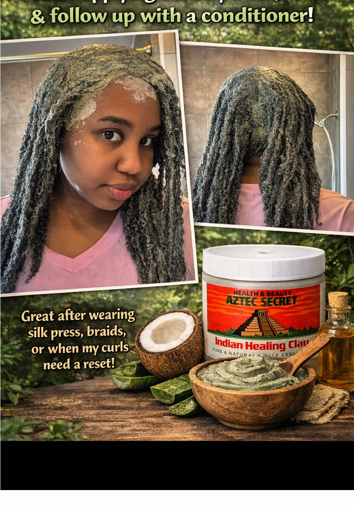 Replying to @Blueberry Here’s a great hair tip 🥰 #hairregimen #hairroutine #hairmask #aztecclaymask #hairtips 