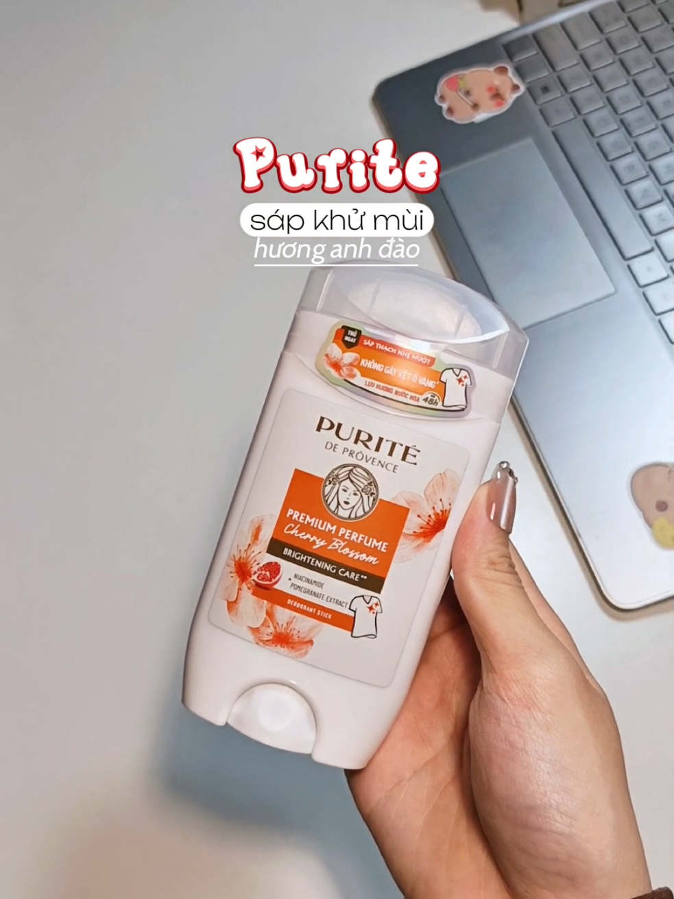 Sáp khử mùi Purite hương  anh đào #sapkhumui #sapkhumuipurite #khumuicothe #purite 