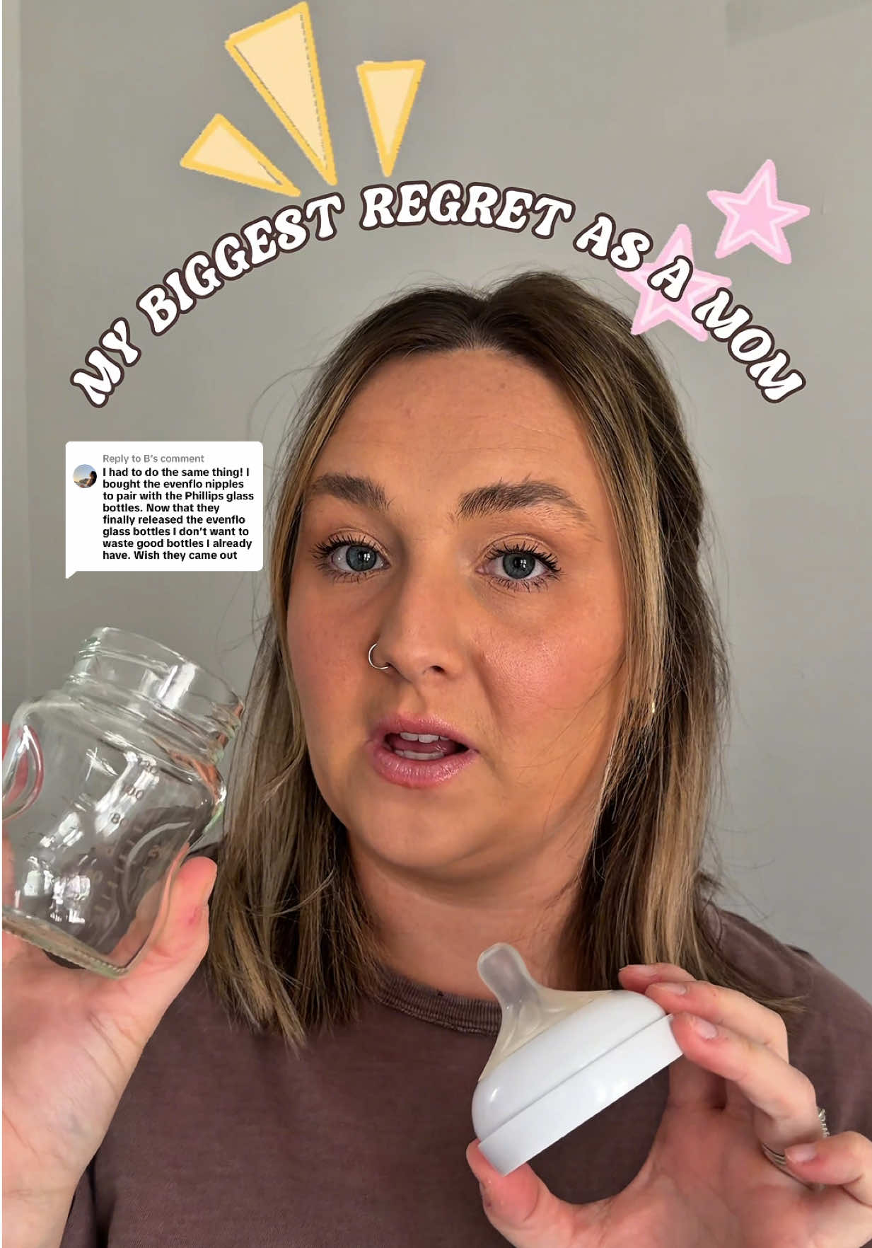Replying to @B this is why I regret buying the Phillips avent glass bottles, bc if I would have known about the evenflo glass bottles I would’ve bought them. #liquidgold #breastfedbabyprobs #breastfeeding #MomsofTikTok #momof2 