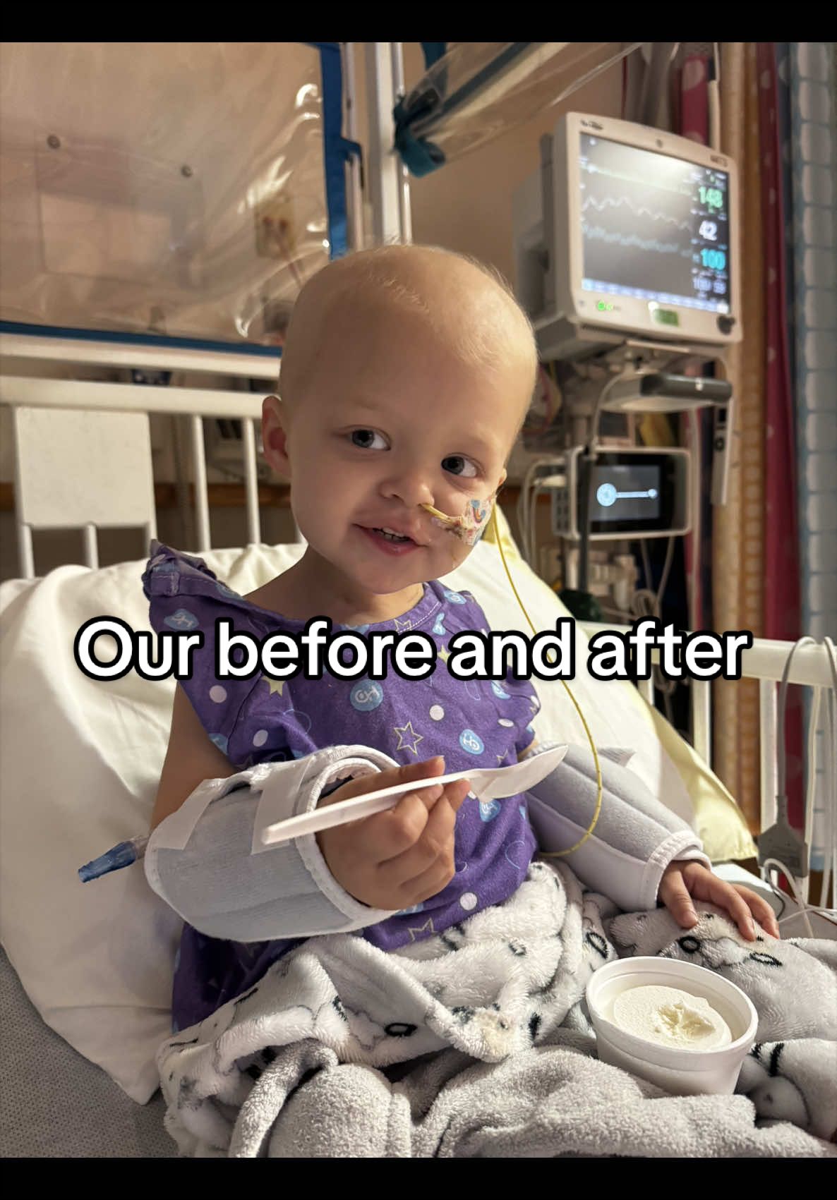 Cancer. A word I never knew I’d have to become so familiar with. Our girl’s story is far from over but here we are- waking up and fighting for her every day. God has been so faithful through this journey, and we trust he will carry her and our family through it. #neuroblastoma #cancer #sahm #pediatriccancer 