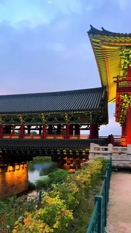 Couché de soleil sur le Woljeonggyo Bridge de Gyeongju   🇰🇷 #southkorea #gyeongju #seoul #asia #fyy 