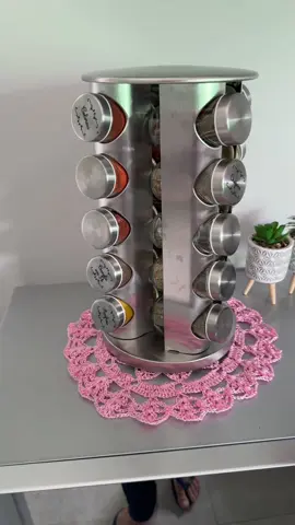 Porta Tempero Giratório 20 Potes Inox #tiktokshop #cozinha 