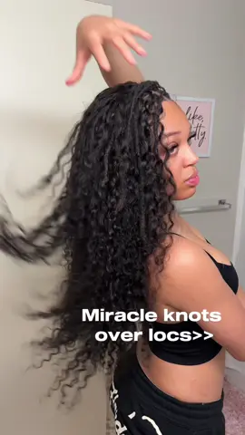 Miracle knots over locss>>>> top tier style!!!                                          The curly hair is from @iseehairshop   @ISEEHAIR   #iseehairbeauty #iseehalfwig #TikTokShopSpringGlowUp #RefreshedLook #locs 