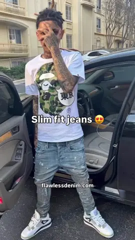 SLIM FIT JEANS: FLAWLESSDENIM.COM 🛍️ #slimfitjeans #amiri #jeans #usdrip 